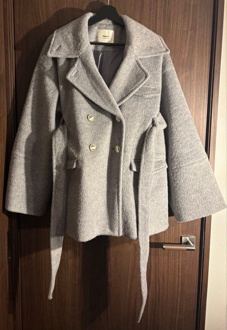 ジャケット・アウター mideal shaggy middle coat GRAY