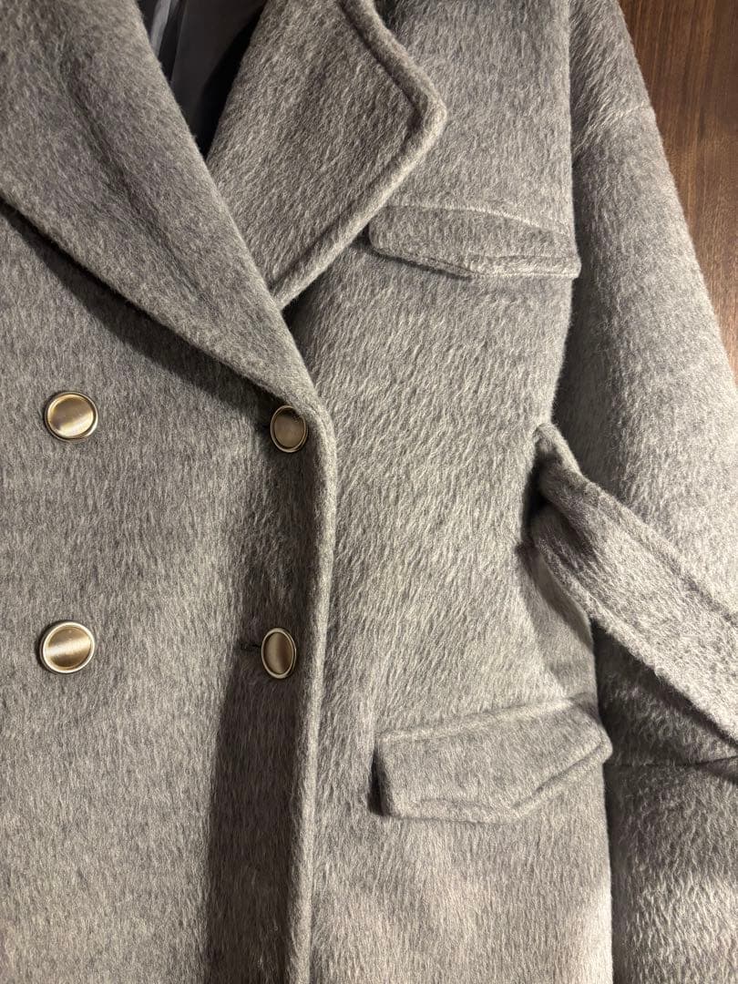 ジャケット・アウター mideal shaggy middle coat GRAY