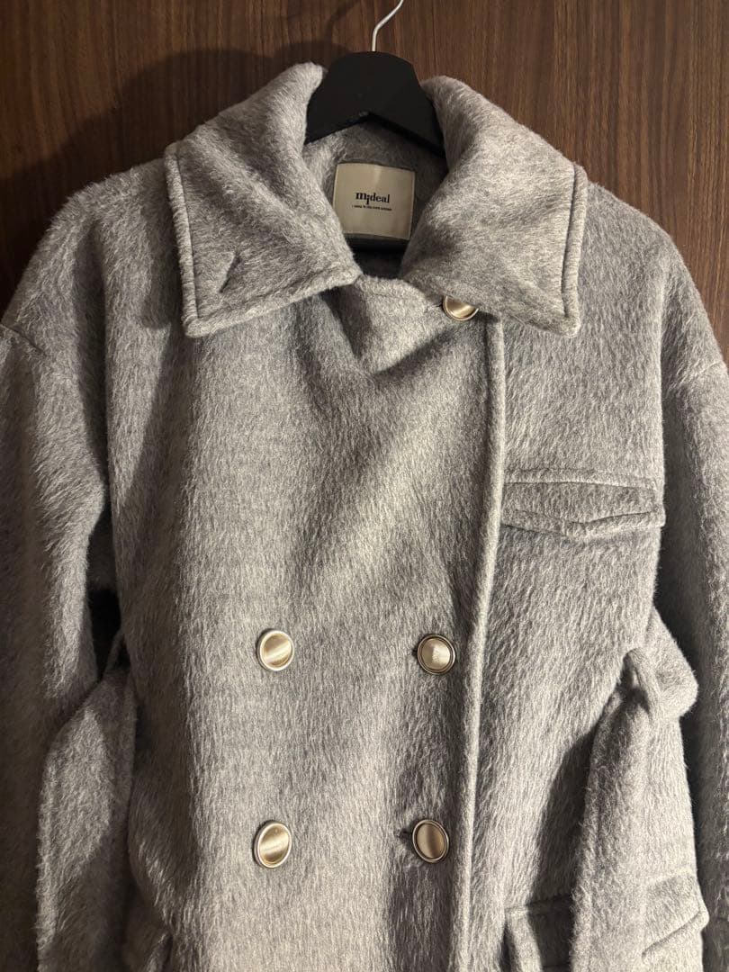 ジャケット・アウター mideal shaggy middle coat GRAY