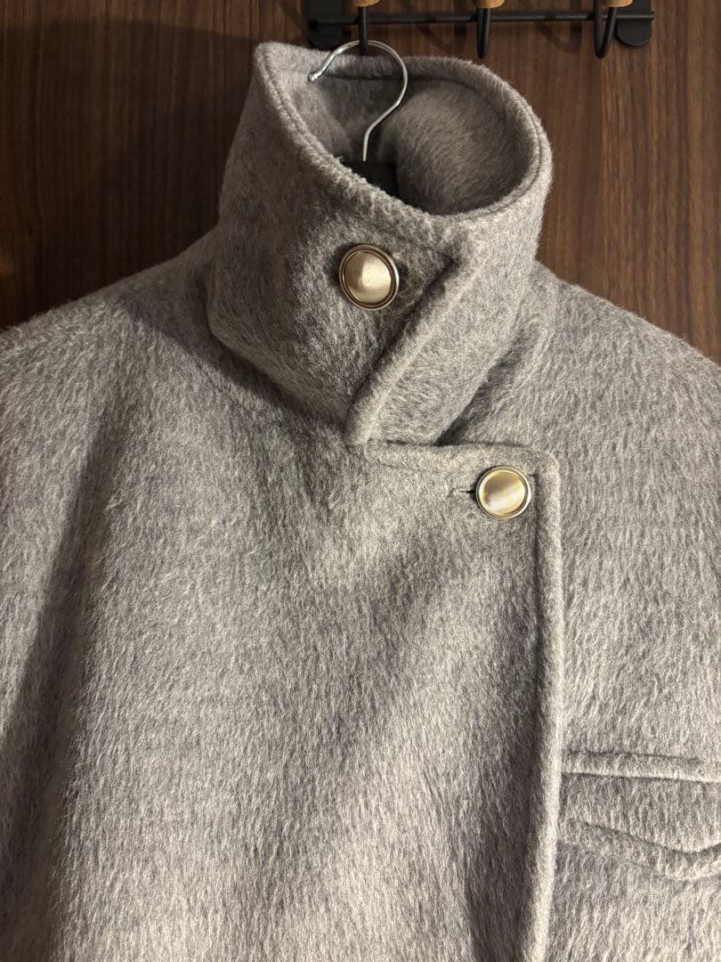 ジャケット・アウター mideal shaggy middle coat GRAY