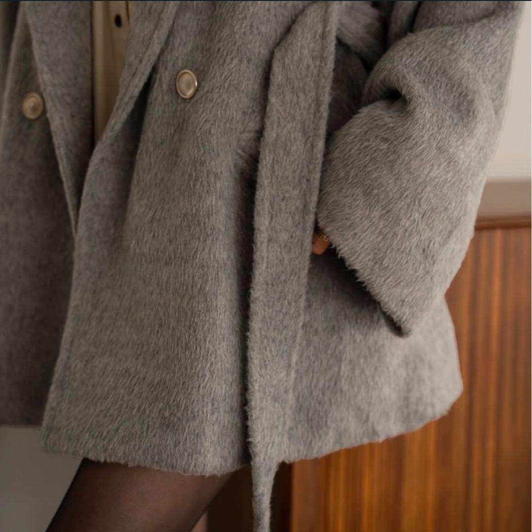 ジャケット・アウター mideal shaggy middle coat GRAY