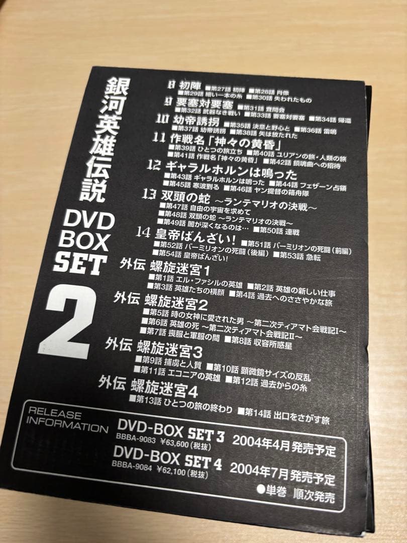 銀河英雄伝説 DVD-BOX SET 2