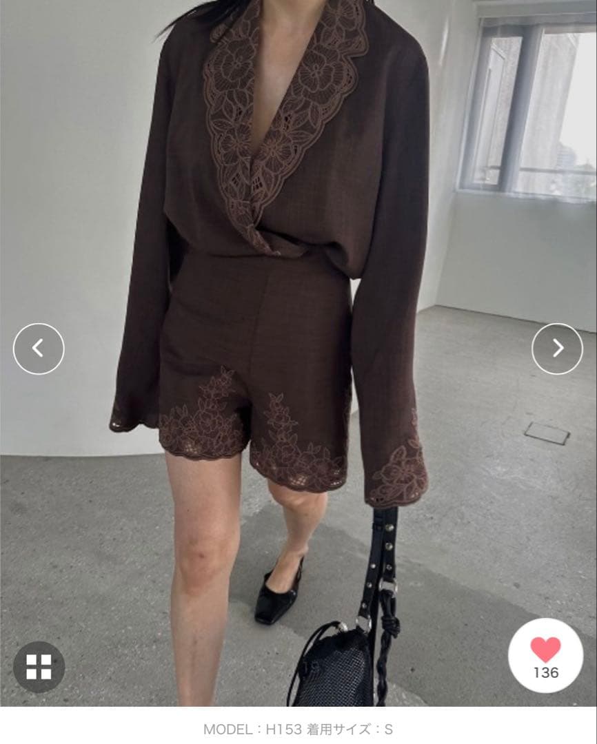 【新品】MEDI LACE EMBROIDERY SHORT PANTS