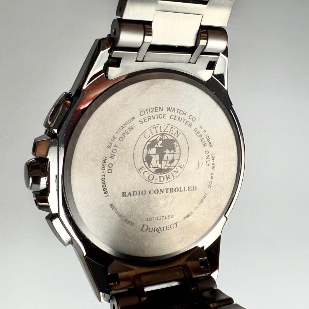 【稼働】シチズン 腕時計 アテッサ 電波ソーラー チタン ネイビー文字盤