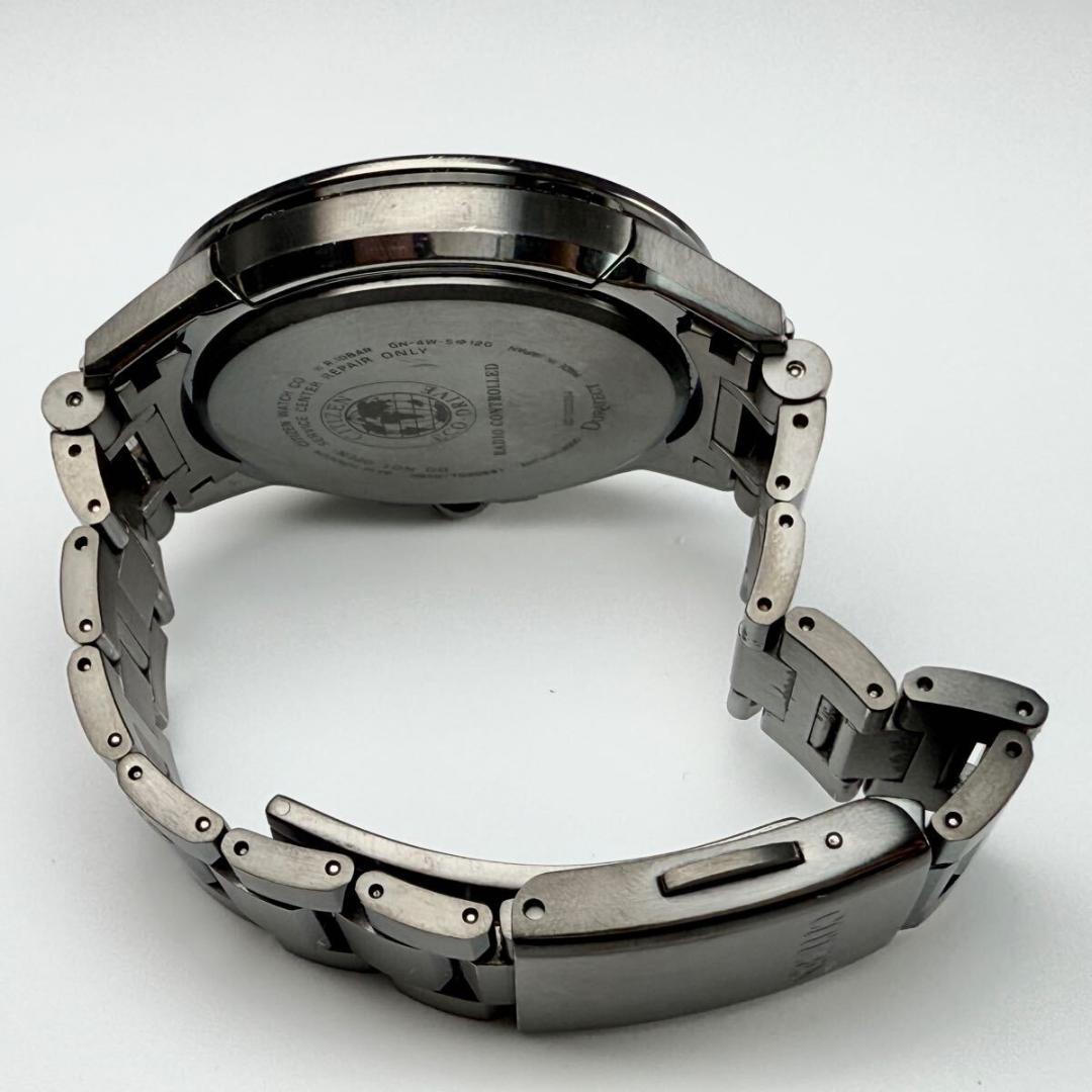 【稼働】シチズン 腕時計 アテッサ 電波ソーラー チタン ネイビー文字盤