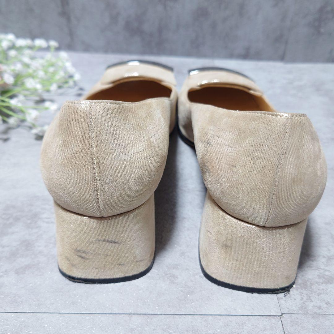 セルジオロッシ　スクエアトゥ　バックル　フラットシューズ　SR1　高級　23.5