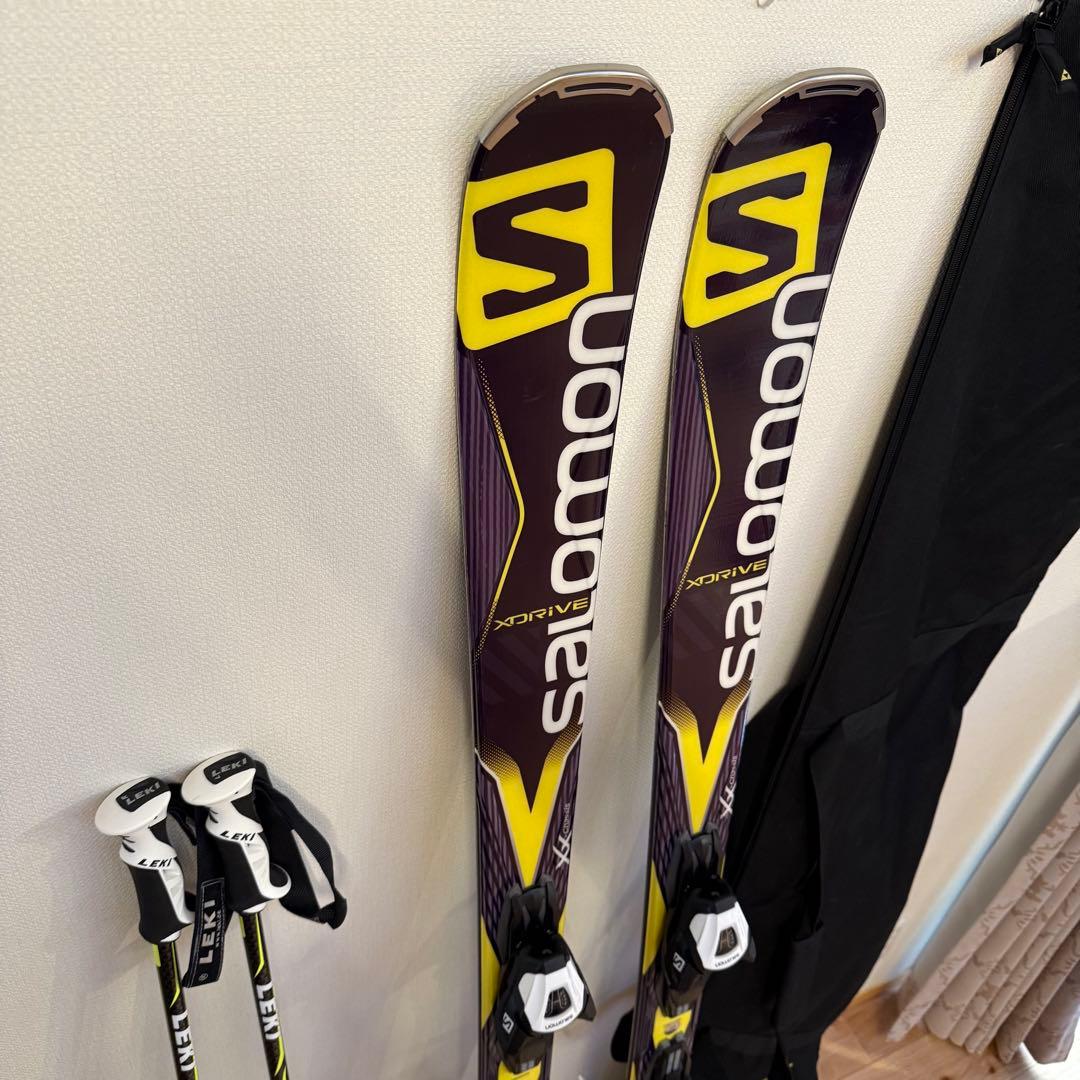 Salomon X-Drive 7.5 スキーセット ストック、ケース付