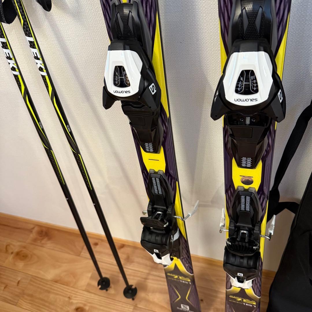 Salomon X-Drive 7.5 スキーセット ストック、ケース付