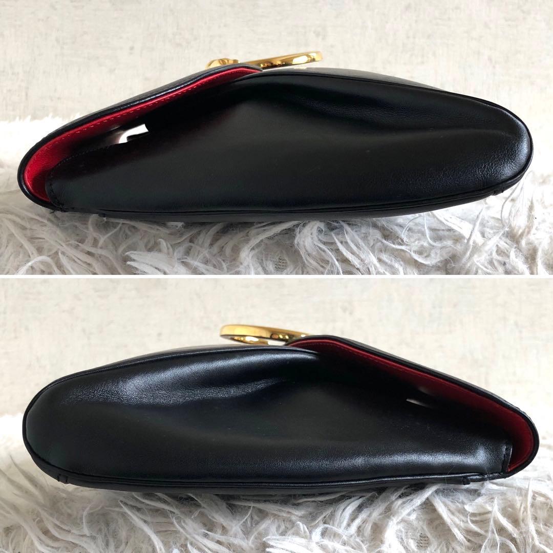 【フランス製】カルティエ　パンテール　クラッチバッグ　黒　本革　ゴールド金具