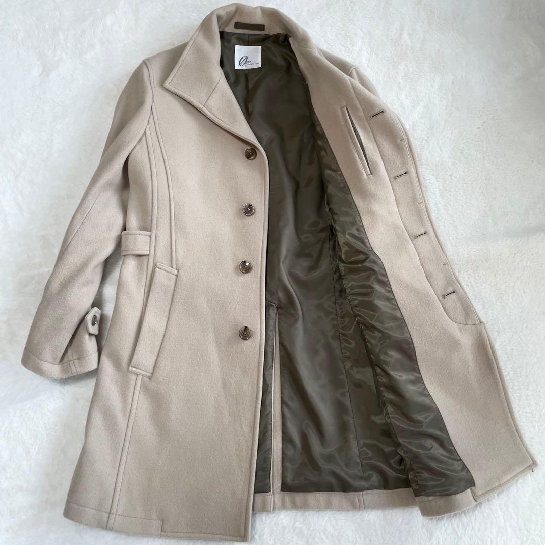 カシミヤ混★ トルネードマート チェスターコート 比翼 スタンドカラー ベージュ