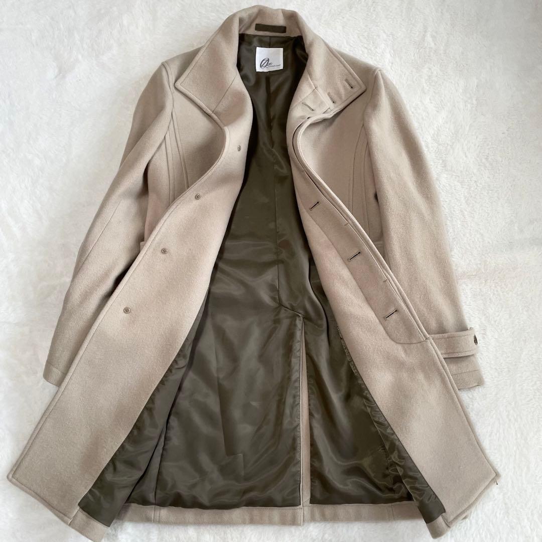カシミヤ混★ トルネードマート チェスターコート 比翼 スタンドカラー ベージュ