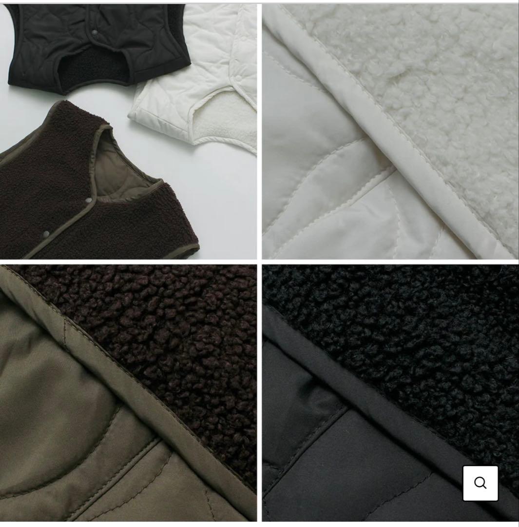 MIDIUMI（ミディウミ） キルティング リバーシブル ベスト　ブラック