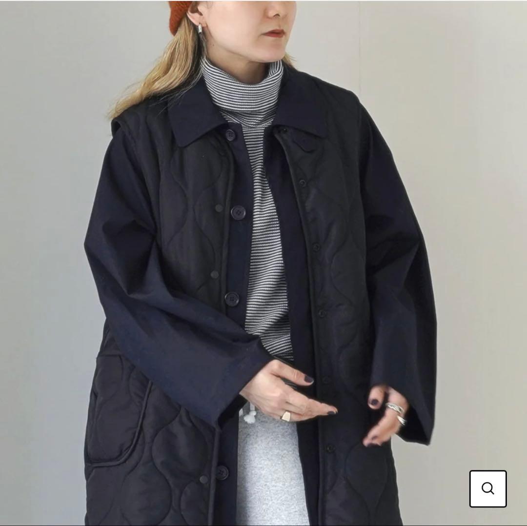 MIDIUMI（ミディウミ） キルティング リバーシブル ベスト　ブラック