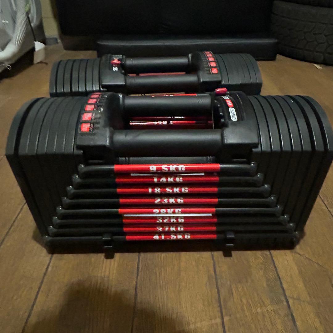 ベンチ付き 【引き取り川口市】可変式ダンベル　41.5kg×2