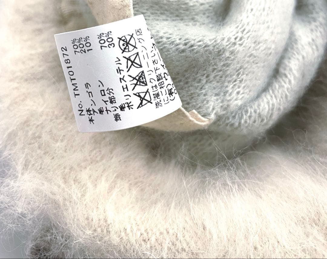 CA4LA カシラ♡リボン付きアンゴラニット帽 ベージュ リボン