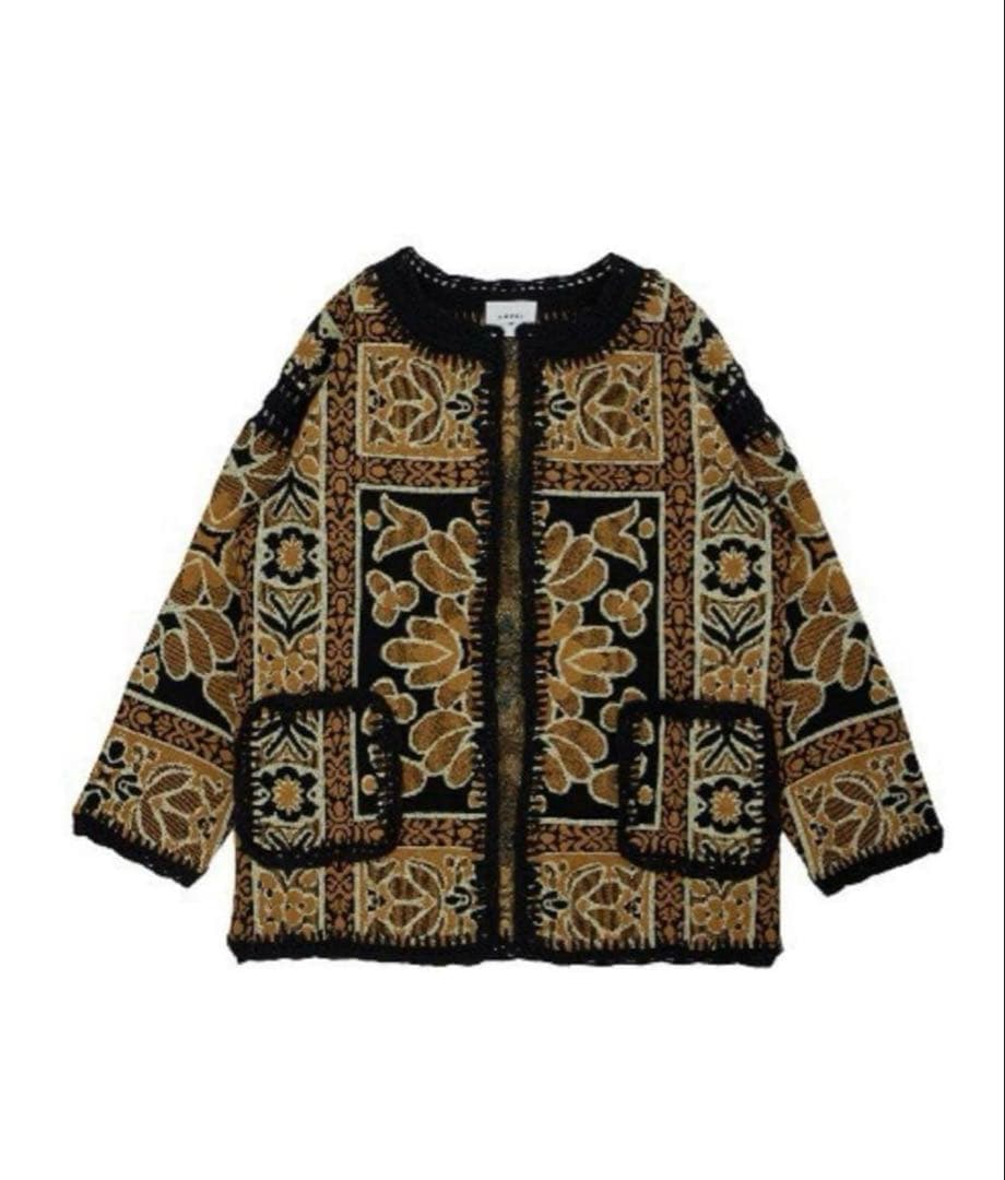 ジャケット・アウター Ameri RUG PATTERN KNIT JACKET