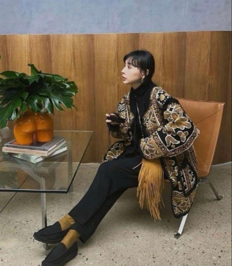 ジャケット・アウター Ameri RUG PATTERN KNIT JACKET