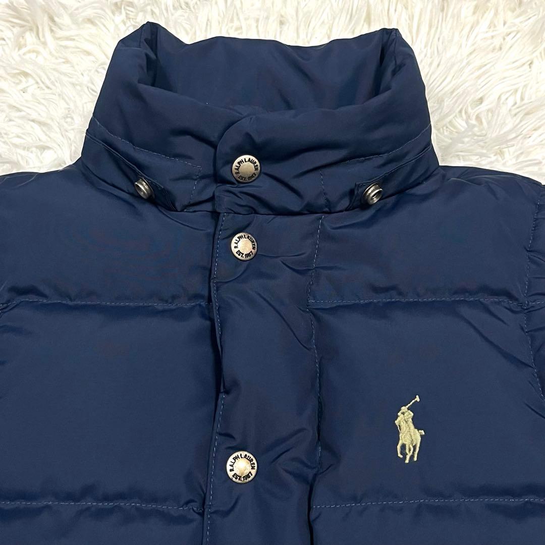 美品✨ラルフローレン フード付きダウンベスト ネイビー レディースXSポニー刺繍