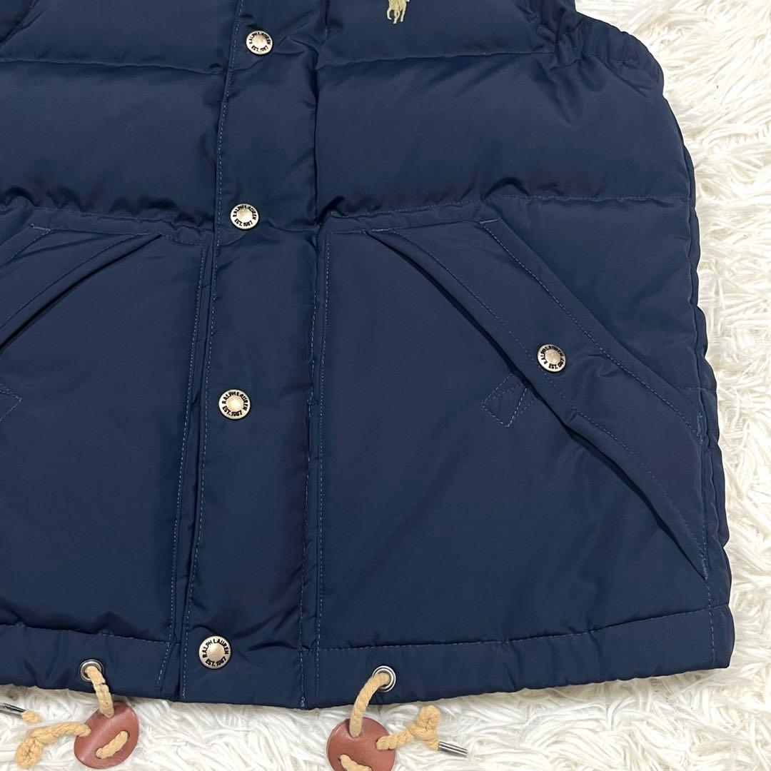 美品✨ラルフローレン フード付きダウンベスト ネイビー レディースXSポニー刺繍