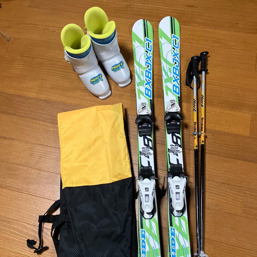 スキー4点セット　板128cm ブーツ23cm ストック90cm