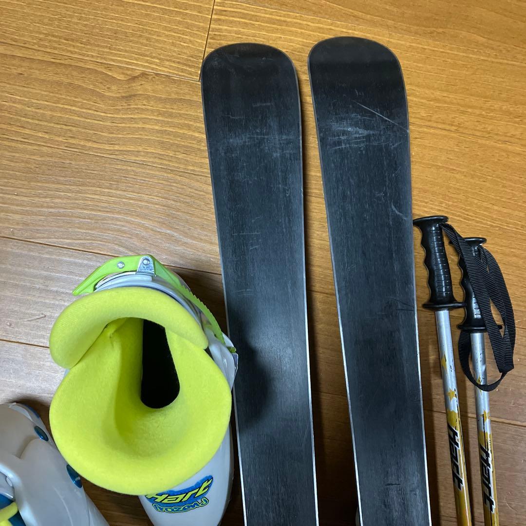 スキー4点セット　板128cm ブーツ23cm ストック90cm