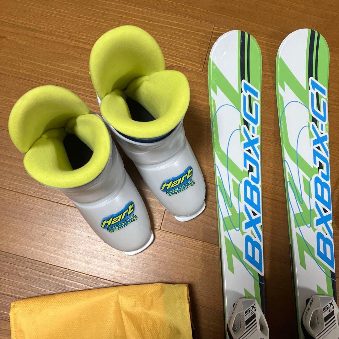 スキー4点セット　板128cm ブーツ23cm ストック90cm
