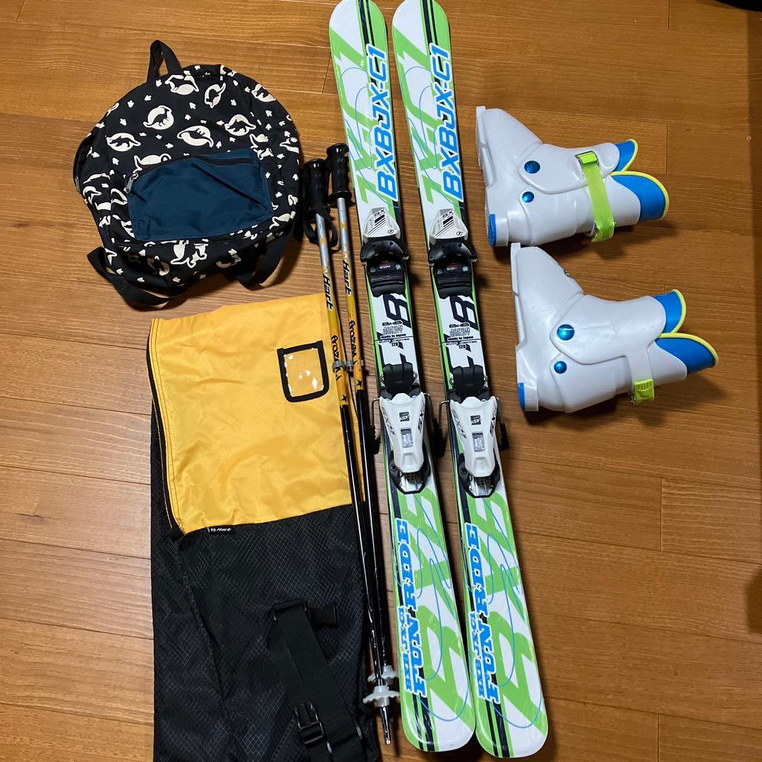 スキー4点セット　板128cm ブーツ23cm ストック90cm