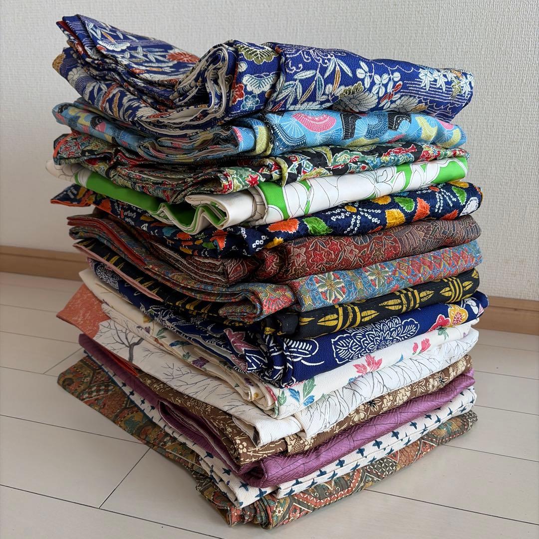 ヒ*チ様 ■S34■美品多数■正絹小紋着物　15枚セット■未使用品～やや汚れ有・