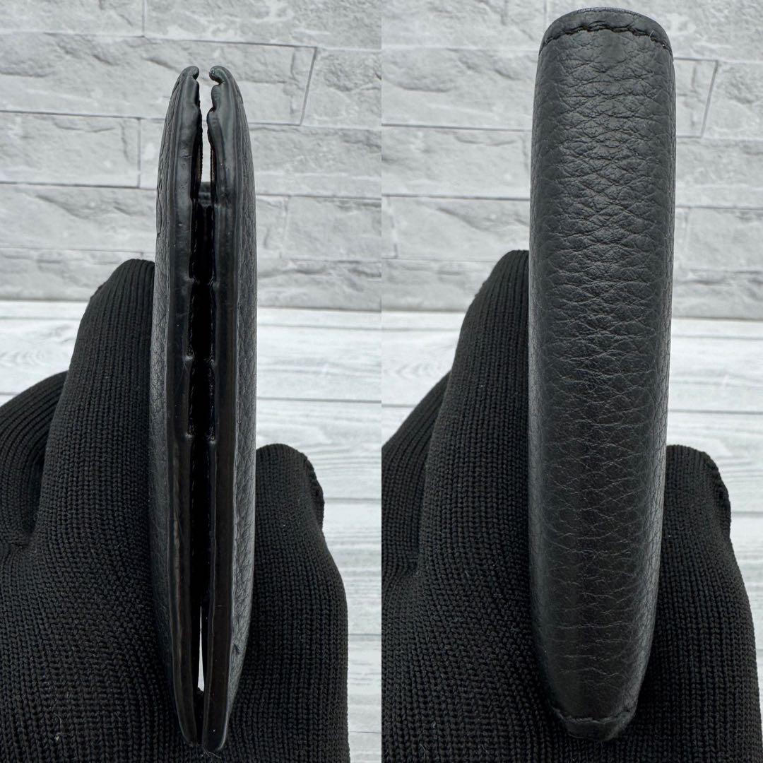 【希少・美品】LOEWE バイフォールド アナグラム 二つ折り ブラック　レザー