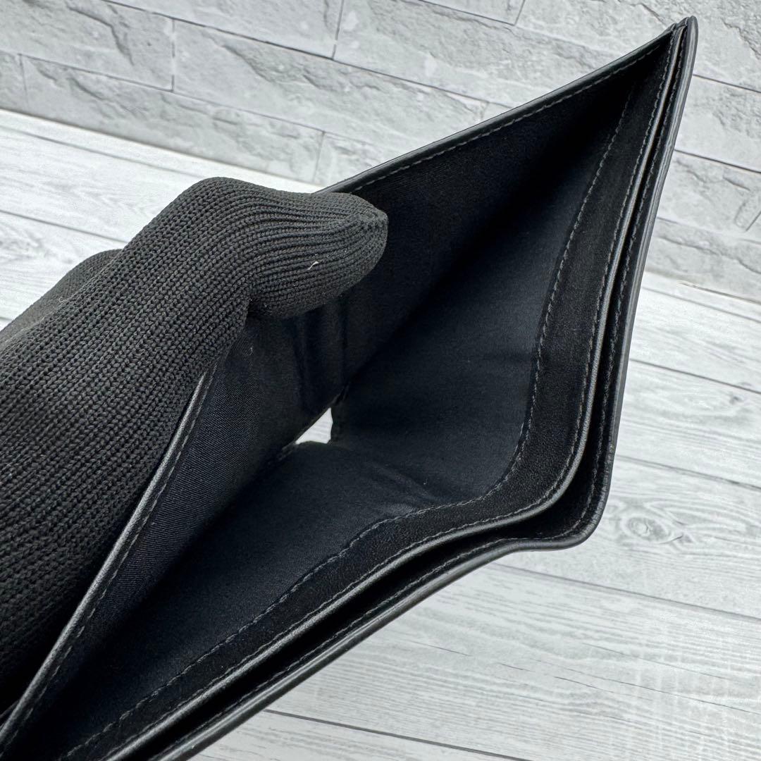 【希少・美品】LOEWE バイフォールド アナグラム 二つ折り ブラック　レザー
