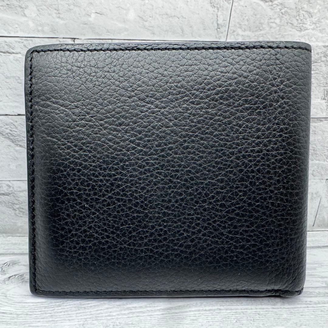 【希少・美品】LOEWE バイフォールド アナグラム 二つ折り ブラック　レザー