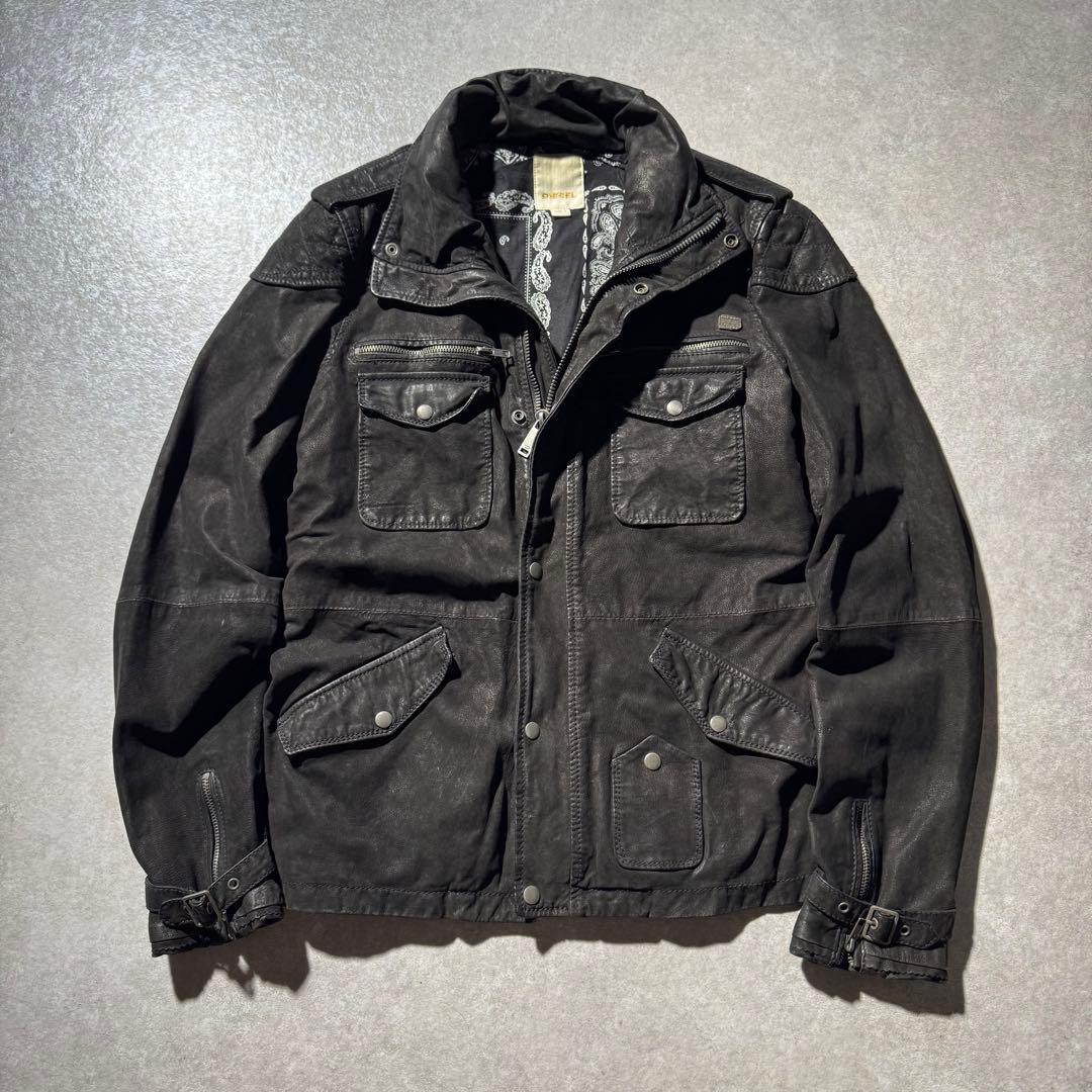 ジャケット・アウター Dark Wear old diesel leather jacket
