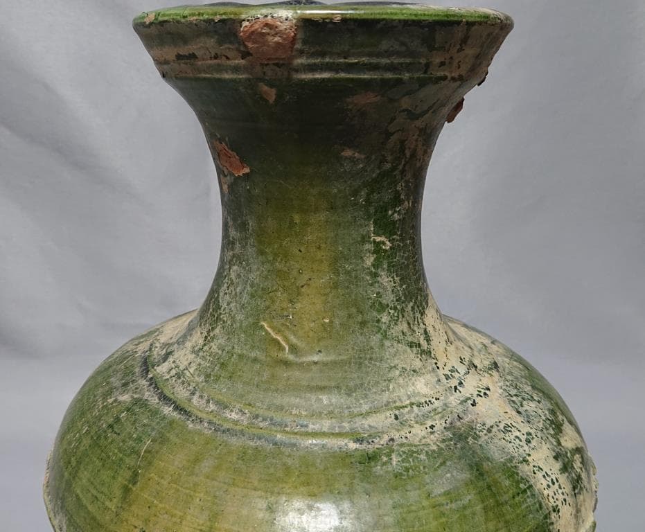 コレクター収集品　東漢時代　緑釉　大壷（31cm）