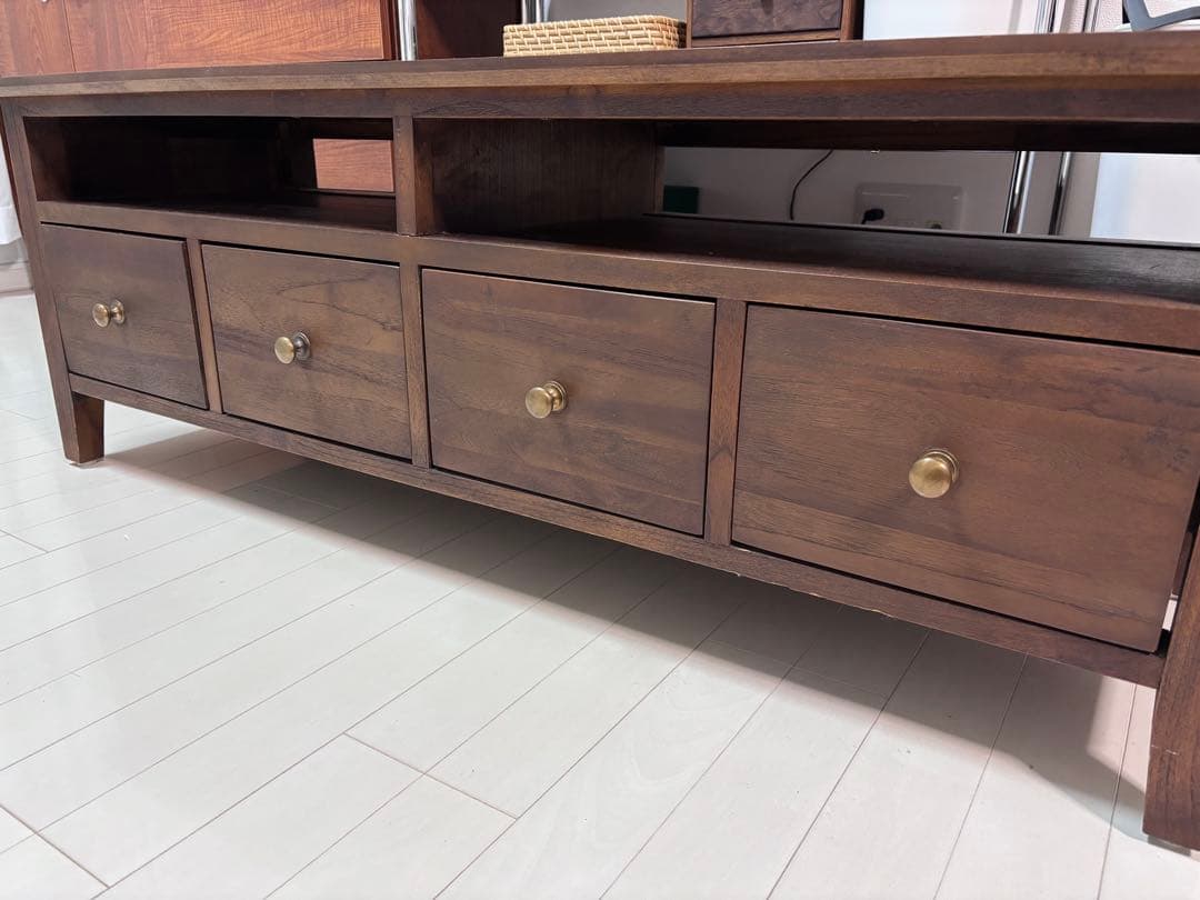 ローボード テレビ台 テレビボード 木製 ヴィンテージ 摘み 取っ手