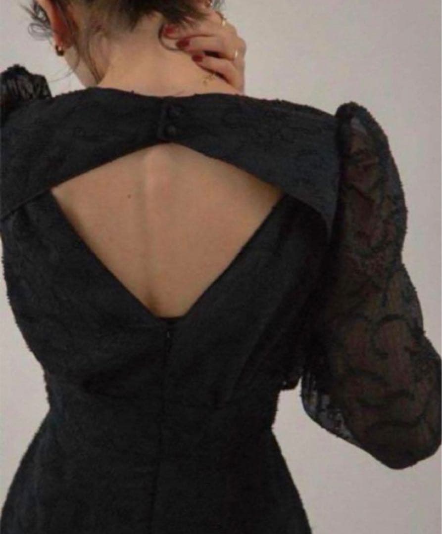 knuthmarf バックオープンシアードレス　ブラック　M オケージョンドレス