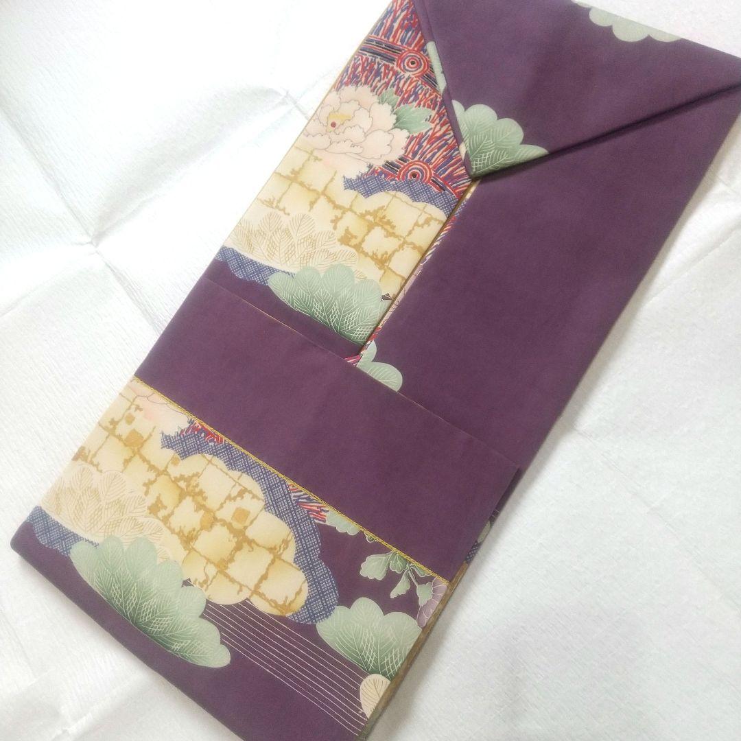 アンティーク 正絹 名古屋帯 牡丹 美品