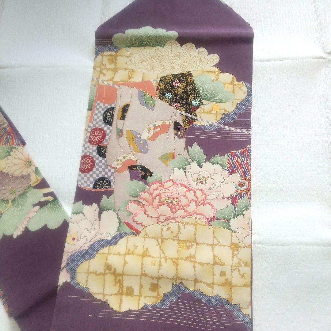 アンティーク 正絹 名古屋帯 牡丹 美品