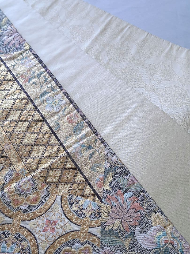 袋帯　六通　金銀　華文　正絹　着物