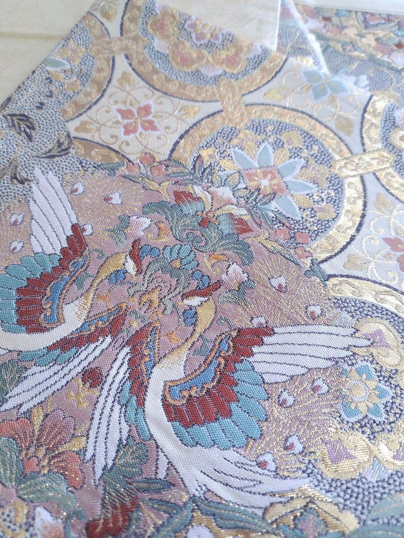 袋帯　六通　金銀　華文　正絹　着物