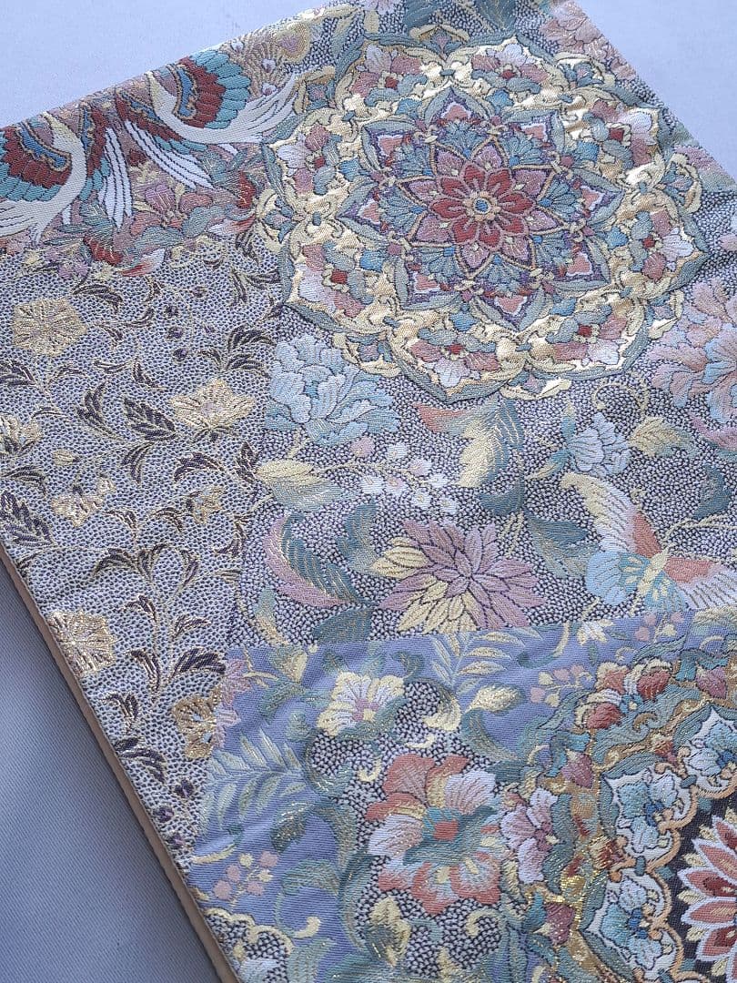 袋帯　六通　金銀　華文　正絹　着物