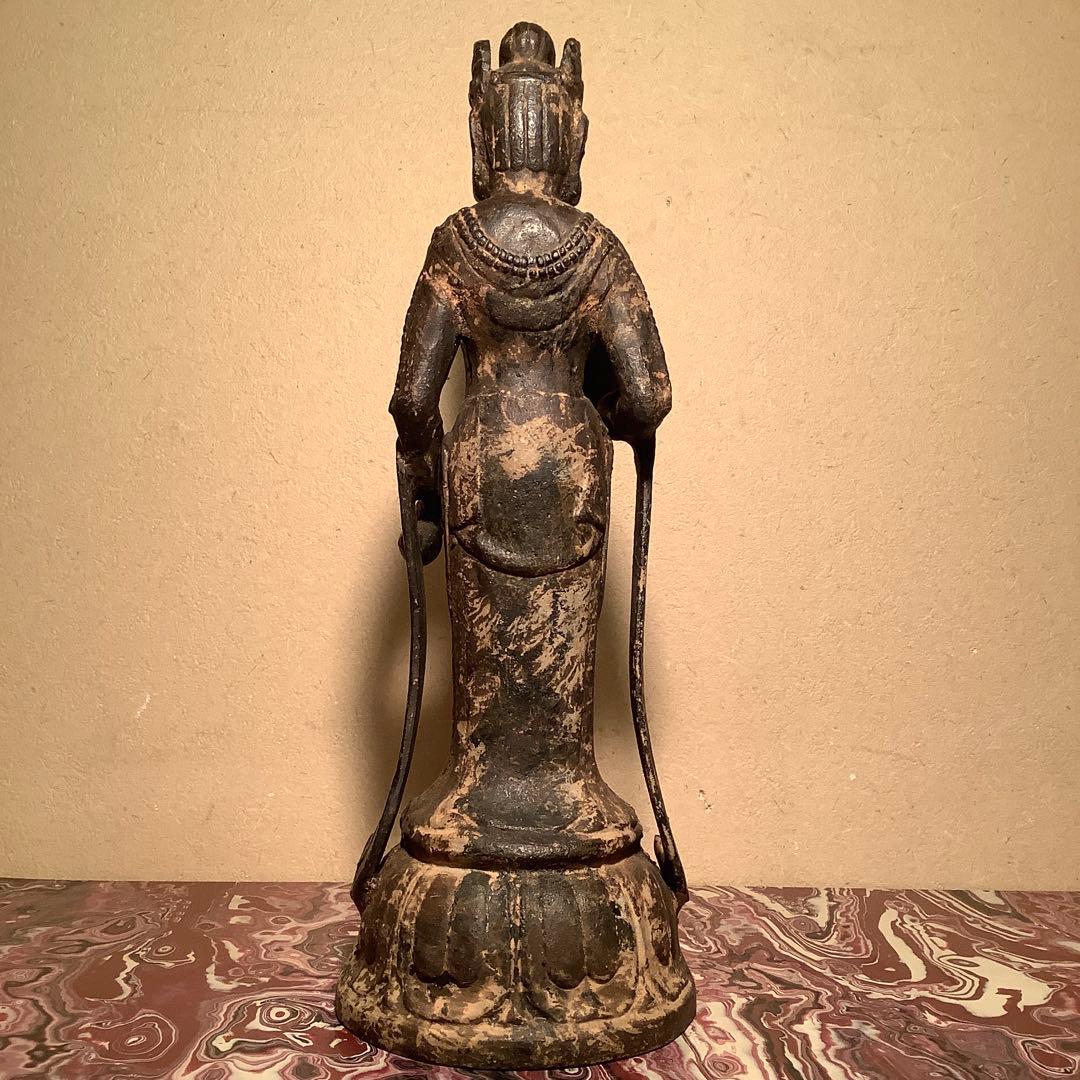 白鳳文化「古鉄・夢違観音菩薩立像」法隆寺・平城京・天平文化・鐵鋳・古鉄鍍金仏