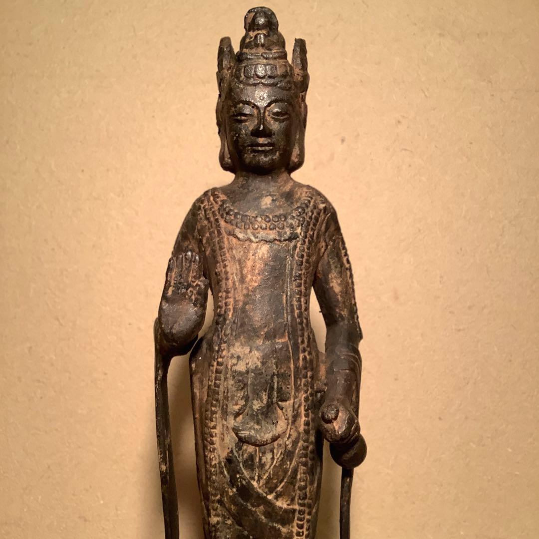 白鳳文化「古鉄・夢違観音菩薩立像」法隆寺・平城京・天平文化・鐵鋳・古鉄鍍金仏