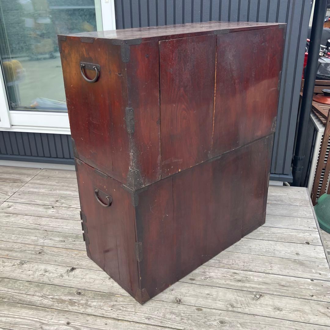 昭和レトロ 古家具 仙台箪笥 6杯 引き出し箪笥 古家具 ビンテージ 上下分離