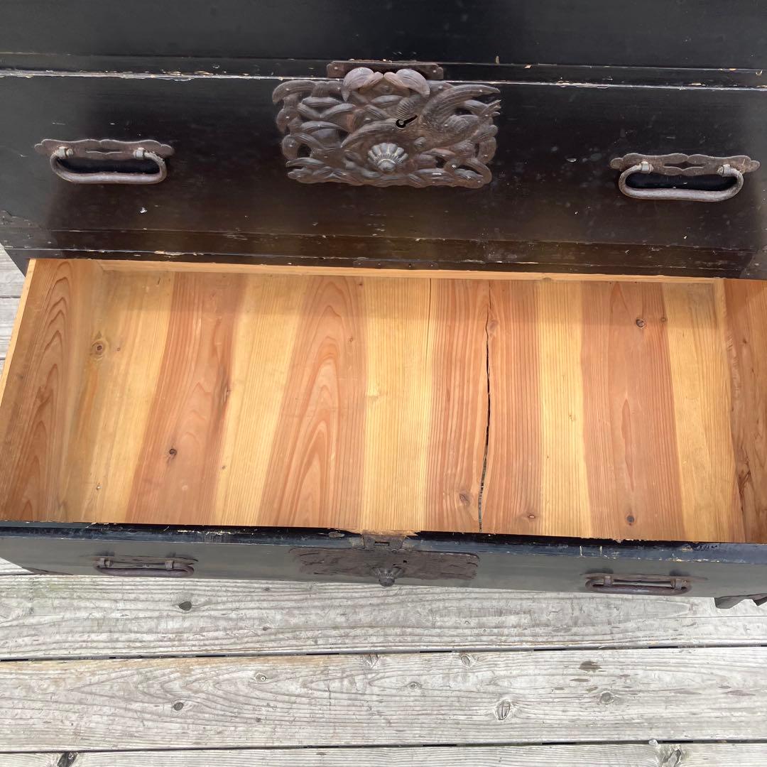 昭和レトロ 古家具 仙台箪笥 6杯 引き出し箪笥 古家具 ビンテージ 上下分離