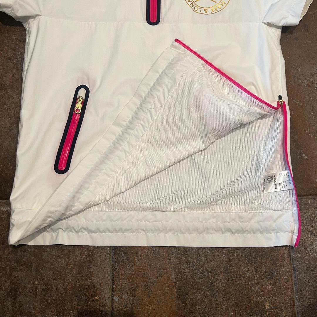 MARK & LONA 半袖　ハーフジップ　ホワイト レディースM ゴルフ