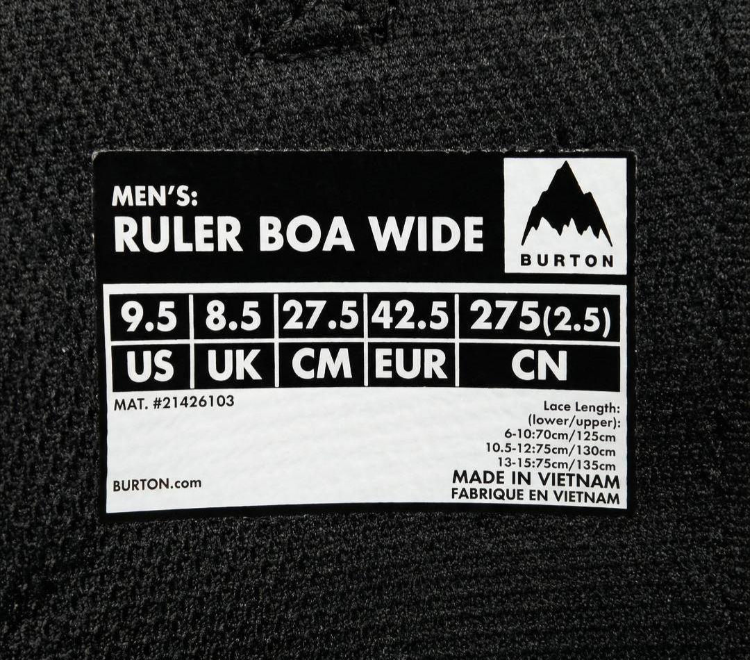 スノーボード Burton Ruler BOA Wide 27.5cm