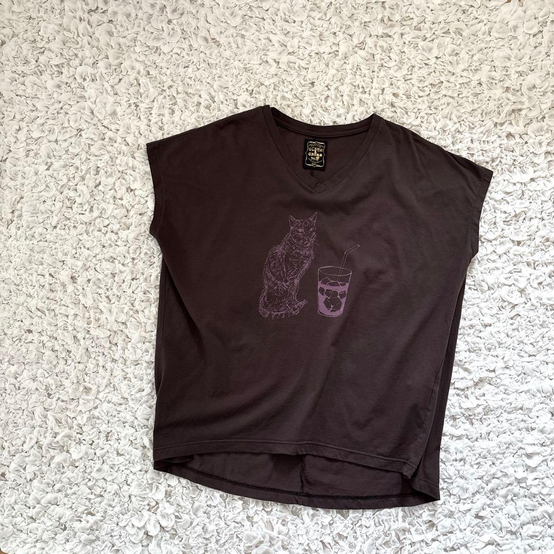 クロスアンドクロス　石田ゆり子　Vネック半袖Ｔ　ハニオ