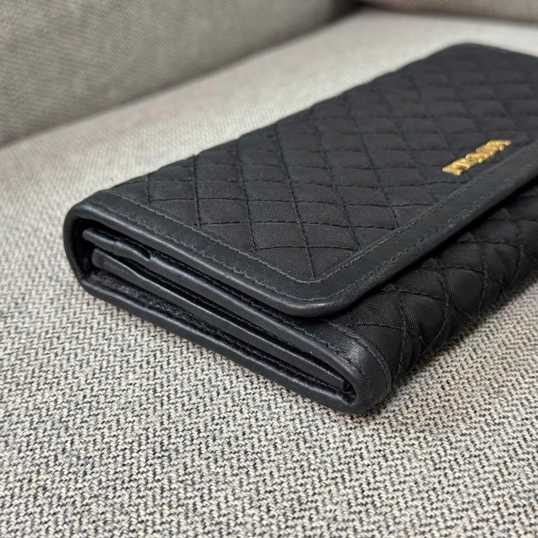 PRADA プラダ テスートナイロン キルティング 二つ折り ロングウォレット