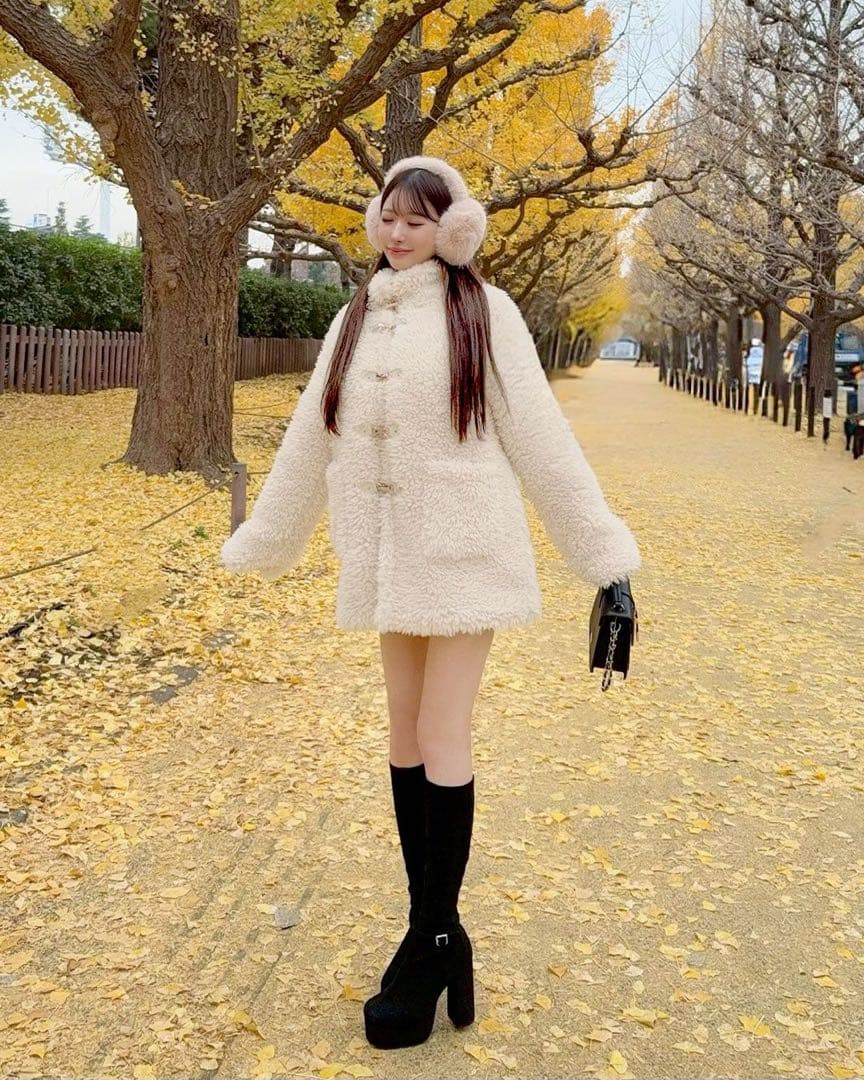 新品タグ付 Cherimi シェリミー プードルファーコート アイボリー F