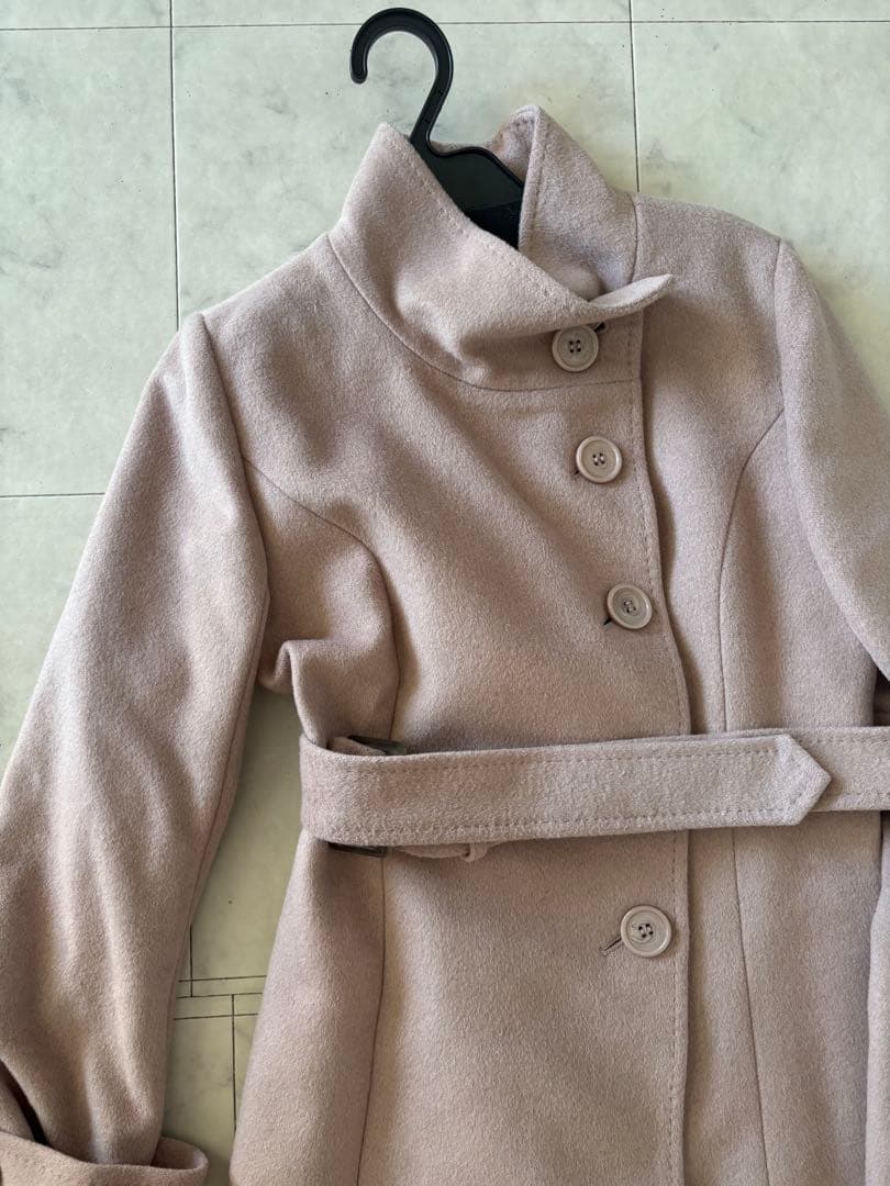 ウィルセレクション　スタンドカラーコート　ピンク